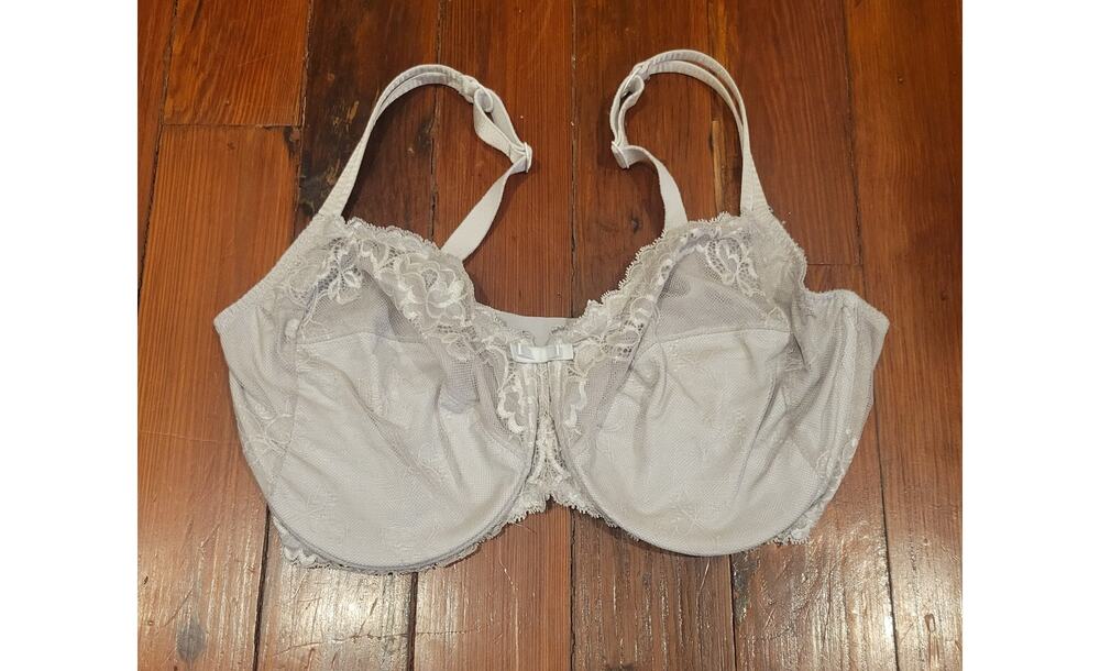 Chantelle Roselia C21610 Full Cup Underwire Bra 36DDDD 36F Gray Lace Mesh
